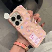 Teléfono 16 Pro compatible con Phone Heart, diseño arrugado con patrón de meteorito Modelos 15/ 14/ 13/ 12/ 11 - Rosa - Ver 4