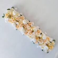 1pc 1m Artificial Rose Wedding Arch Backdrop Flower Wall Decor, Tabletop Center Piece, Wedding Signage, Office Desk, Hotel Lobby Decoration - Multicolor - View 11
