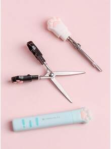 1 pieza Tijeras portátiles mini, con forma de garra de gato, creativas y lindas, de acero inoxidable multifuncionales, convenientes y seguras, herramientas de corte manual, adecuadas para manualidades, DIY y uso diario - perfectas para escuelas, oficinas y viajes, tijeras de arte, artículos de papelería, suministros de oficina, regalos