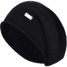 Women Beanie Hat - Black - View 1