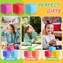 6/10/16/20/28 个随机款式和颜色的慢回弹减压魔方，压力球，柔软可捏玩具，拉伸玩具，适合课堂奖励、派对礼物、儿童玩具，也适合成人派对礼物（无包装盒） - 彩色 - 查看 6