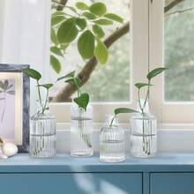 Tomnk Glass Bud Vases Set Of 9 Or 12 Or 36, Small Mini Flower Vases Bulk Pack For Centerpiece Table Decor, Wedding Reception Party Baby Shower, Vintage Home Decor Clear Glass Vases Set For Mother's Day Decor, Ideal Mother's Day Gift - 無色 - 查看 9