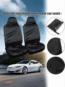 Universal Car Black Seat Covers, Waterproof Car Seat Front And Back Covers, Suitable For All Types Of Car Seats, Protect Your Seats From Dust, Pet Hair, Dirty Liquids, Etc., Keeping Your Seats Brand New
