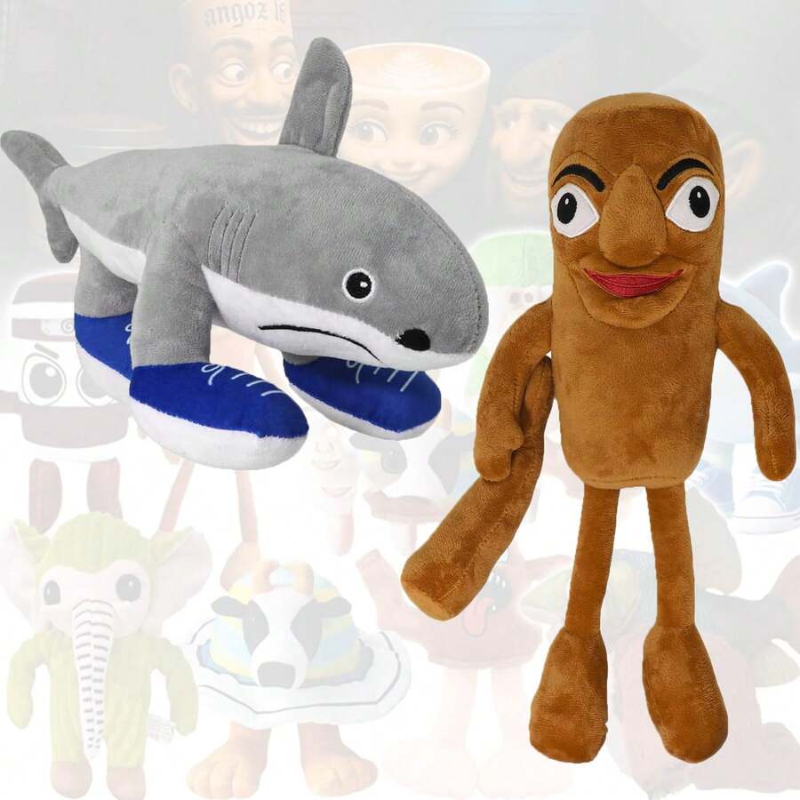 2PC Italian Brainrot Plush,Tralalero Tralala And Tung Tung Tung Sahur Inspired Plush Toy,Soft Cute Stuffed Animals Toy Gifts For Kids And Adults Halloween Toys - 2個 - 查看 1