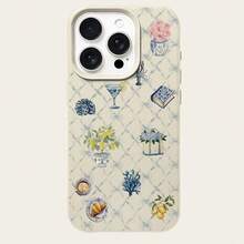 1 chiếc ốp lưng điện thoại bằng chất liệu TPU, họa tiết bó hoa, cà phê, nơ, kẻ caro trang nhã, in kín toàn màn hình, tương thích với iPhone/điện thoại, phiên bản quốc tế, không phải phiên bản nội địa. - trắng - Xem 5