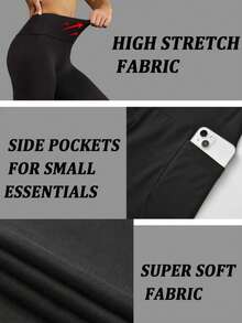 5 Pack Women's Biker Shorts With Pockets,High Waisted Tummy Control,Super Soft,Workout Running Yoga Athletic Shorts,For Gym Yoga Running Summer Clothes,Medium Stretch, Solid Color, All-Season - 5PCS - 查看 4