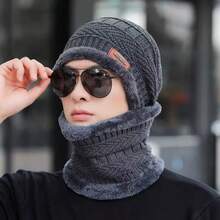 2 szt./zestaw czapki z czaszką i ocieplacza na szyję, ciepła podszewka z polaru, wiatroszczelna i chroniąca przed zimnem, odpowiednia do jazdy na nartach, pieszych wędrówek, podróży, jazdy na rowerze, codziennego użytku, 6 opcji kolorystycznych dla mężczyzn i kobiet