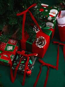 24 pièces Nœuds de ruban de velours vintage pour décoration d'arbre de Noël - Élégants nœuds en ruban de polyester rouge et vert pour ornements de fête, artisanat DIY et cadeaux, couronnes, portes, décoration de la maison, mariage, Thanksgiving, Nouvel An et décorations de Noël - Multicolore - Voir 4