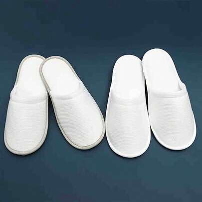 12pcs Disposable White Home Slippers, Unisex Spa Slippers, Bulk Hotel Slippers, Suitable For Guests, Non-Slip Sole, Closed Toe, Fluffy Guest Shoes, No Power Needed, Applicable For Bathroom, Wedding, Shoeless Home Insulation,Galentines,Puppy,Carnival,Party Decorations,Shoe,Spring Summer Picks,Brides Maid Gifts,Room,Bedroom Deccor,Bedroom Deccor,Beach,Travel,For Men,For Women,Vacation