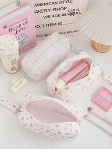1 pieza Bolsa de cosméticos grande con diseño lindo para niñas, bolsa de almacenamiento multifuncional con asa, bolsa de maquillaje portátil y de moda para niñas, bolsa de almacenamiento para productos de cuidado de la piel, bolsa para guardar brillo de labios, monedero, bolsa para guardar cables, bolsa para guardar cargador portátil, organizador de viaje, bolsa de cosméticos, regalo para el Día de la Madre, regalo de vuelta al colegio, regalo de Año Nuevo, regalo de Navidad, bolsa organizadora de electrónicos, bolsa de viaje - Multicolor - Ver 7