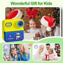 Kid Camera,Instant Print Camera With 2 Rolls Of Printer Paper, 1080P Digital Camera Toys For 3-12 Years With Christmas And Birthday Gifts For Girls And Boys 3 4 5 6 7 8 9 10 11 12 Years Old. Halloween, Christmas, Thanksgiving Day