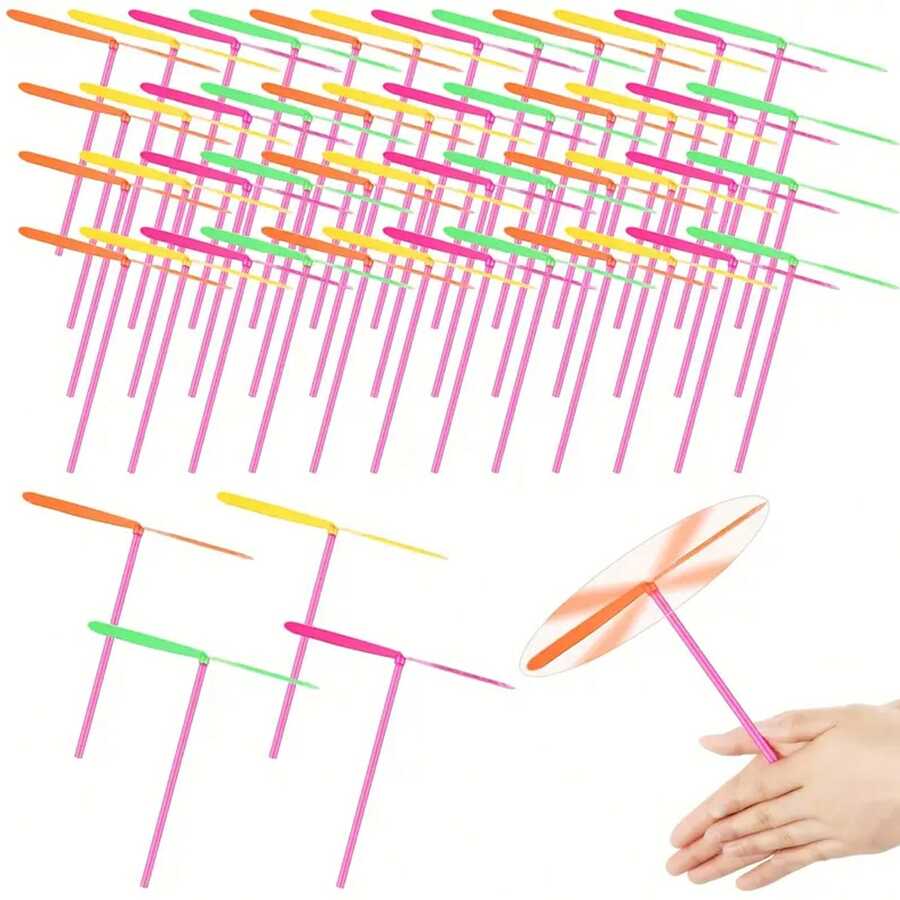 Lot De 20 Libellules Volantes En Plastique - Jouet Nostalgique Pour Enfants - Propulseur à Main - Jouet D'extérieur