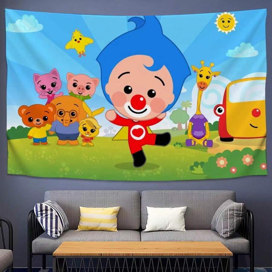 Cartoon Flag Cute Wall Tapestry For Art Science Fiction Room Home Decor Wall Hanging Banner P-PlimS Cute P-PlimS Art Room Decor Decoration - Như thể hiện trong hình - Xem 1