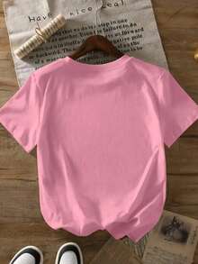 CAMISETA DE DAMA BONITA CUELLO REDONDO COLORES SÒLIDOS IDEAL PARA GYM Y LA MODA CASUAL - Rosa vieja - Ver 2
