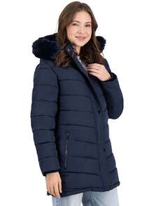 SAKERS OUTDOOR CLOTHING Chamarra Larga Elegante Para Mujer Premium Florence Sakers  Bolsillo - Azul Marino - Ver 5
