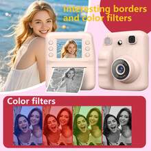 Instant Print Digital Camera For Men, Women & Kids - HD Selfie Camera With Built-In More Filters, 1080P Photo/Video Recording,Built-In Rolls Paper - Portable Mini Printer For Travel, Valentine's Day, Christmas, Birthdays, Parties - Best Creative Gift For Couples, Friends, Family(1300mAh Rechargeable Batteries)