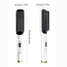 GENAI 2-In-1 Hair Straightener & Curler Brush – 4 Temp Settings, Anti-Frizz Fast Heat Tool For Silky Hair | Back To School & Holiday Gift For Women - EU C Type Plug(220-240V) - View 9