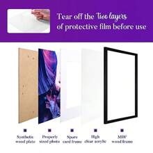 Picture Frames 11x14 Set Of 3 Black Large Gallery Wall Frame Set Display Photos 8 X 10 With Mat Or 11 X 14 Without Mat Wall Mounting Composite Wood - Black - View 3