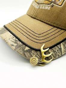1pc Durable Alloy Antler Hat Clip For Hunting & Outdoor Adventures - Adjustable Deer Head Design With Golden Accents, Perfect Gift For Fathers And Hunters - Multicolor - View 2
