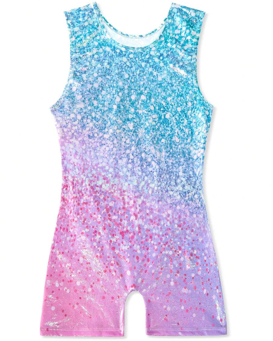 MENKEY Girls' Various Styles Gymnastics Leotards One-Piece Indoor And Outdoor Professional Sportswear, Suitable For Children Aged 2 To 8 - 粉色 - 查看 1