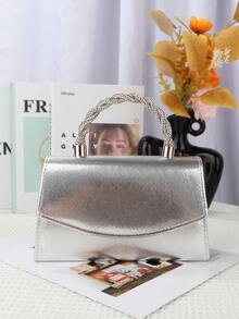 闪亮手拿包，适合正式场合和盛会，优雅时尚，女士手提包，非常适合派对、婚礼、盛会、正式晚宴，可搭配婚纱、正式礼服、舞会礼服、生日礼服。 - 銀色 - 查看 3