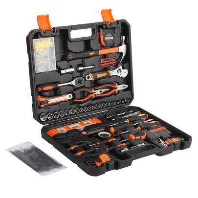 247 Piece Home Repair Tool Kit, General Household Home Repair Tool Set, General Mechanic Hand Tool Set, Household Tool Kit With Plastic Toolbox Storag