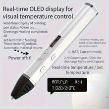 3D 打印笔套装，专业级多功能 DIY 涂鸦艺术创作笔，适用于成人造型、儿童绘画，是生日、圣诞节、万圣节的理想礼物 3D 笔 - 白色 - 查看 5