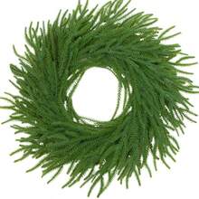 9英尺圣诞诺福克松树花环，逼真雪松花环，松树花环，适用于壁炉架、桌子、楼梯扶手、室内、室外圣诞装饰、婚礼花束、桌面装饰、新娘送礼会、情人节装饰、婴儿送礼会装饰、家居装饰、客厅装饰、餐桌、墙壁、花园、花环、卧室装饰等。