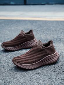 New Casual Shoes For Women, Comfortable Breathable Sports Shoes, Sock-Style Design For Easy On/Off, Versatile Casual Style Suitable For Various Occasions, Unisex/Couples/Women's New Arrivals, Thick Sole Fashionable Brown Elegant Sports Shoes/Women's New Arrivals