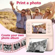 Instant Print Digital Camera For Men, Women & Kids - HD Selfie Camera With Built-In More Filters, 1080P Photo/Video Recording,Built-In Rolls Paper - Portable Mini Printer For Travel, Valentine's Day, Christmas, Birthdays, Parties - Best Creative Gift For Couples, Friends, Family(1300mAh Rechargeable Batteries)