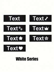 [定制] 多色宠物胸背带皮革标签贴片。可定制您的姓名及其他信息。户外狗狗胸背带配件。多种字体颜色可选。图案包括：爪子、皇冠、心形、骨头、领结、花朵和图标。 - 彩色 - 查看 17