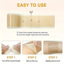 2 Rolls Medical-Grade Hypoallergenic Silicone Scar Covering Tape - Gentle, Washable, And Reusable For Surgical Scars, C-Section Scars, And Keloid Scars - Soft, Breathable, And Water-Resistant Silicone Scar Sheets For Effective Scar Management - Multicolor - View 8