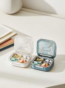 Portable Weekly Pill Box Large Size Waterproof Airtight Medicine Storage Case For Daily Morning, Noon And Night, Compact