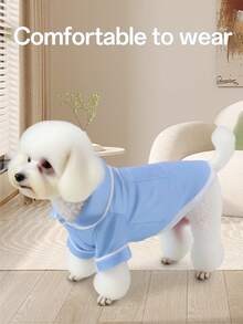 1pc Pet Clothes, Shiny Luxurious Sleepwear For Dogs/Cats, Shiny Fabric Design Shirt, Contrast Trim, Comfortable & Soft, Pet Casual Loungewear For Small Pets - Multicolor - View 8