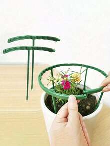 1/4/8pcs Plant Support Rack, Semi-Circle Plant Support Ring Plastic Plant Cage Trellis, Suitable For Small Plants, Flowers, Vegetables, Indoor Plants - Multicolor - View 2