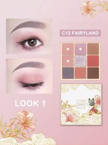 CATKIN 9-Color Matte & Shimmer Eyeshadow Palette, High Pigment Matte & Pearl Eyeshadows, Neutral Eyeshadow Palette "C12 Wonderland" - C12 Fairyland - 查看 8