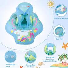 Infant Pool Float With Sun Canopy Inflatable Baby Swimming Floatie With Sponge Bottom Support Water Toys Swim Trainer For Age Of 3-72 Months. New Upgraded Baby Swimming Float Is Designed To Help Babies Learn Kick And Swim In A Horizontal Position (Instead Of Vertical), Removable Canopy Has Mesh Sides And Offers UPF 50+ Sun Protection.