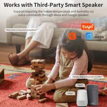 1 New Type Of Smart Temperature And Humidity Sensor, Equipped With Wireless Tuya Smart WiFi, Featuring Temperature And Humidity Sensing And Humidity Measurement Functions; One-Click Data Check Via APP. Suitable For Families With The Elderly And Children, Offices, And Garden Scenarios. (Battery Not Included)