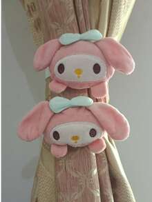 Sanrio 2 piezas Hebilla de cortina Sanrio Hello Kitty Clip de cortina creativo y lindo de dibujos animados Banda elástica para cortina de habitación Decoración del hogar (El pequeño orificio en la parte posterior no afecta el uso normal)