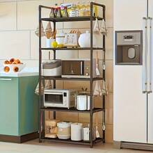 1pc Kitchen Microwave Oven Rack, Floor-Standing Multi-Layer Storage Rack For Bathroom, Kitchen, Living Room, Multi-Function Organizing Shelf - Multicolor - View 13