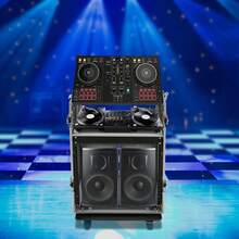 TFCFL PA DJ Rack,  PA DJ Cabinet, Network & Stereo Rack With 4 Wheels For Amplifiers, Mixers, Microphones, Sequencers, Jukeboxes, DVD Players, And DJ Signal Processors - Black - View 1