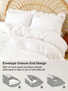 1pc/2pcs/4pcs Cozy Tufted Microfiber Pillow Cover Set (Pillow Inner Not Included), Soft & Comfortable, Suitable For All Seasons Christmas Gift - White - View 4