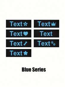 [定制] 多色宠物胸背带皮革标签贴片。可定制您的姓名及其他信息。户外狗狗胸背带配件。多种字体颜色可选。图案包括：爪子、皇冠、心形、骨头、领结、花朵和图标。 - 彩色 - 查看 13