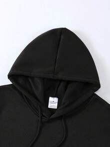 Sudadera con capucha de hombre casual con estampado de dibujos animados de Bob Marley - Moda de otoño e invierno, ajuste regular, tejido de punto con ligera elasticidad,% poliéster, top de manga larga con capucha - Negro - Ver 5