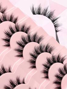 Asiteo 7对装蓬松猫眼假睫毛，透明带假睫毛，卡通风格睫毛，仿貂毛睫毛，自然浓密效果，蓬松短款睫毛延长，适合日常妆容，美妆博主必备，假睫毛