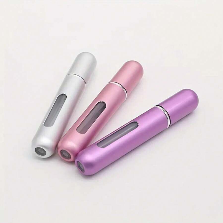 3pcs Mini Travel Perfume Bottles - 0.17oz, Stylish Metal Surface, Perfect For On-The-Go Use| Compact Design With Durable Metal Construction Perfume Bottle Travel Bottles - 3件套裝香水瓶 - 查看 1