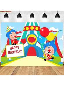 Plim Cartoon Pig Circus Birthday Party Backdrop Decoration Banner FiestaShower Photography Background Prop JC-74 - 1 - Xem 1