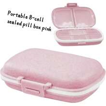 Holii Travel Pill Organizer, 8 Compartments Portable Pill Case, Daily Pill Box To Hold Vitamins, Small Pill Container For Pocket Purse Medicine Organizer(Pink) - 粉色 - 查看 11