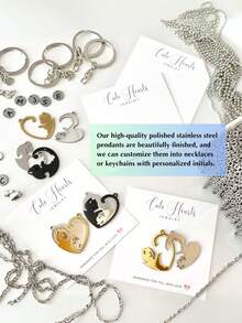 Matching Couples Cat Necklace Or Keychain Set, Best Friends, Kitty, Animal Lovers, Kitten, Gift For Boyfriend Girlfriend, Anniversary - Multicolor - View 4