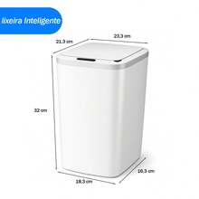 Smart Trash Can 16L Capacity Automatic With Sensor On The Lid For Living Room Kitchen Office - Black - View 6